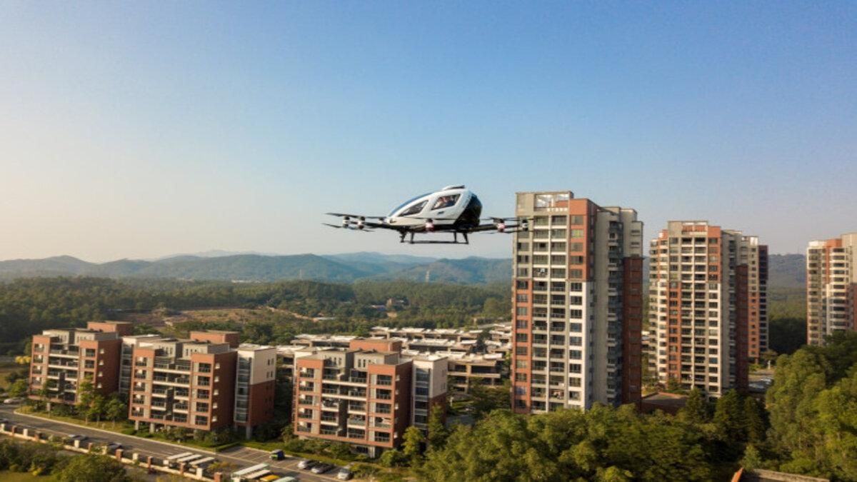 Аеротаксі EHang над Гонконгом Аеротаксі EHang над Гонконгом