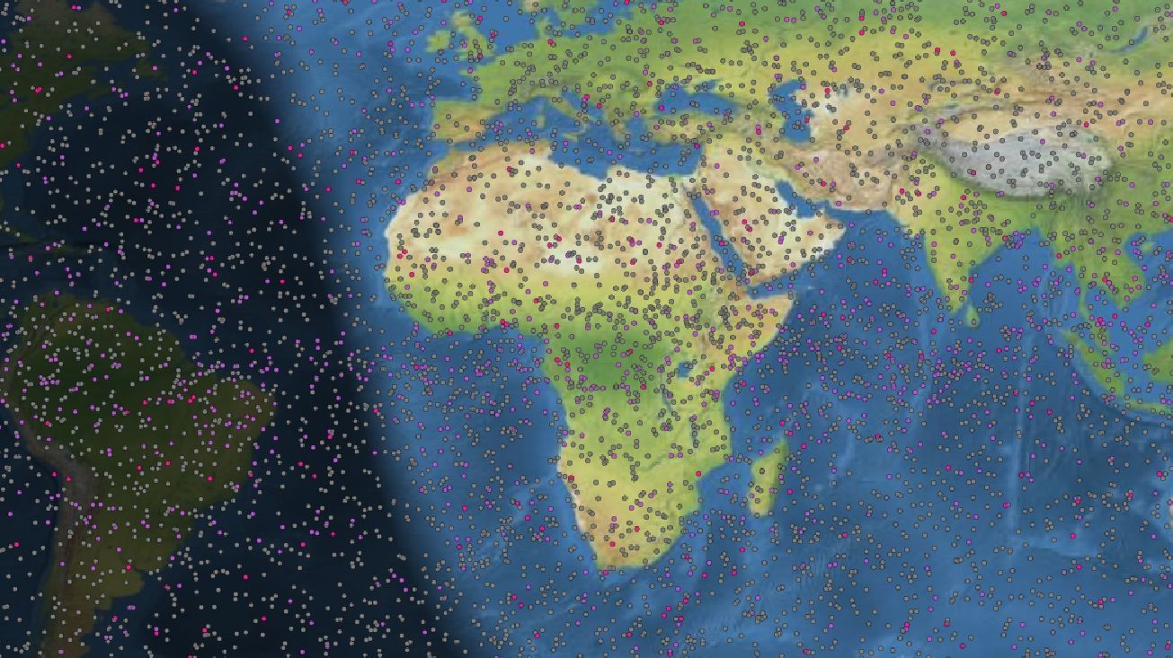 Интерактивная карта космического мусора