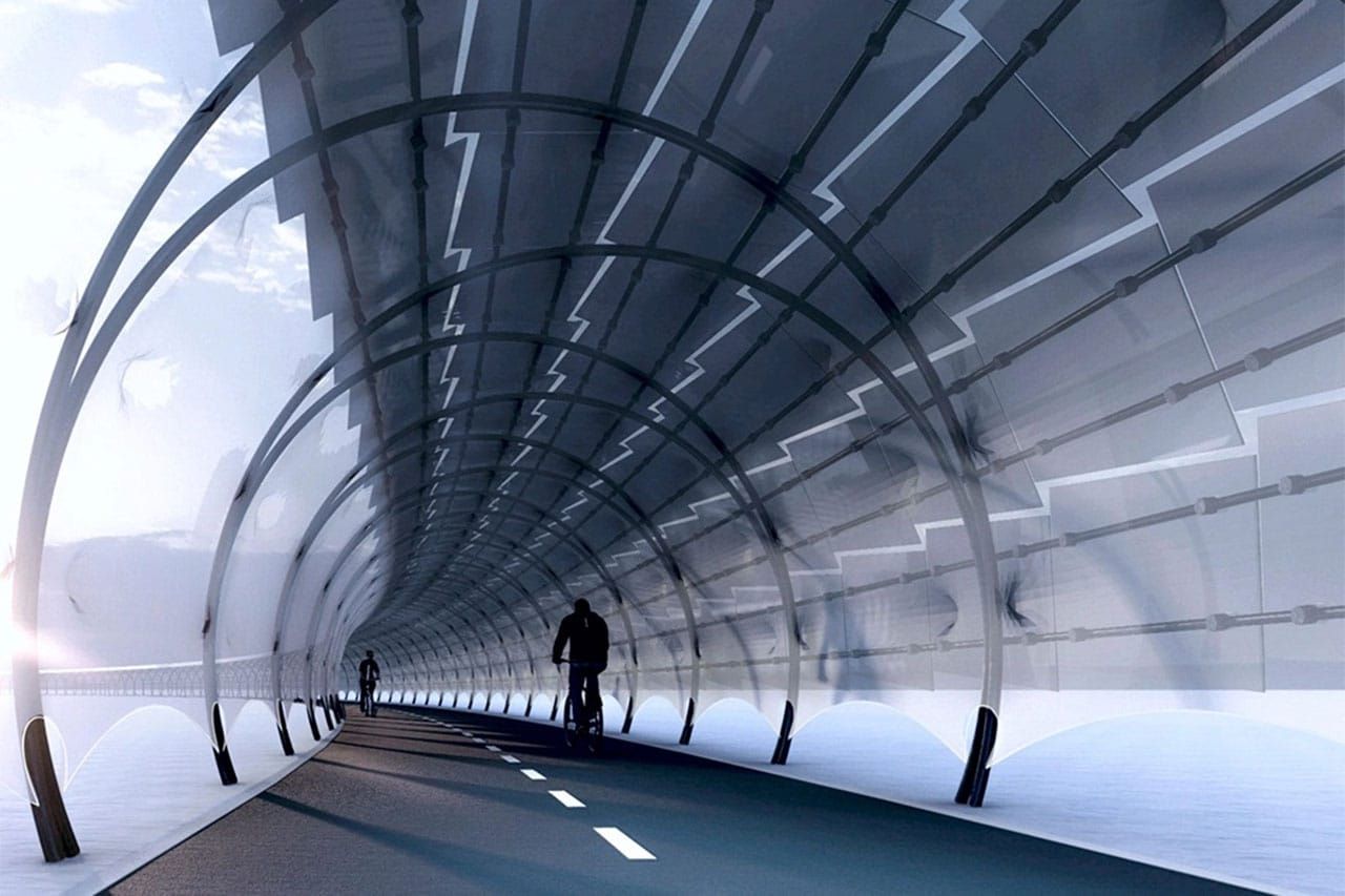 Велотунель із сонячних панелей: інноваційний проєкт архітектора-німця Велотунель із сонячних панелей: інноваційний проєкт архітектора-німця