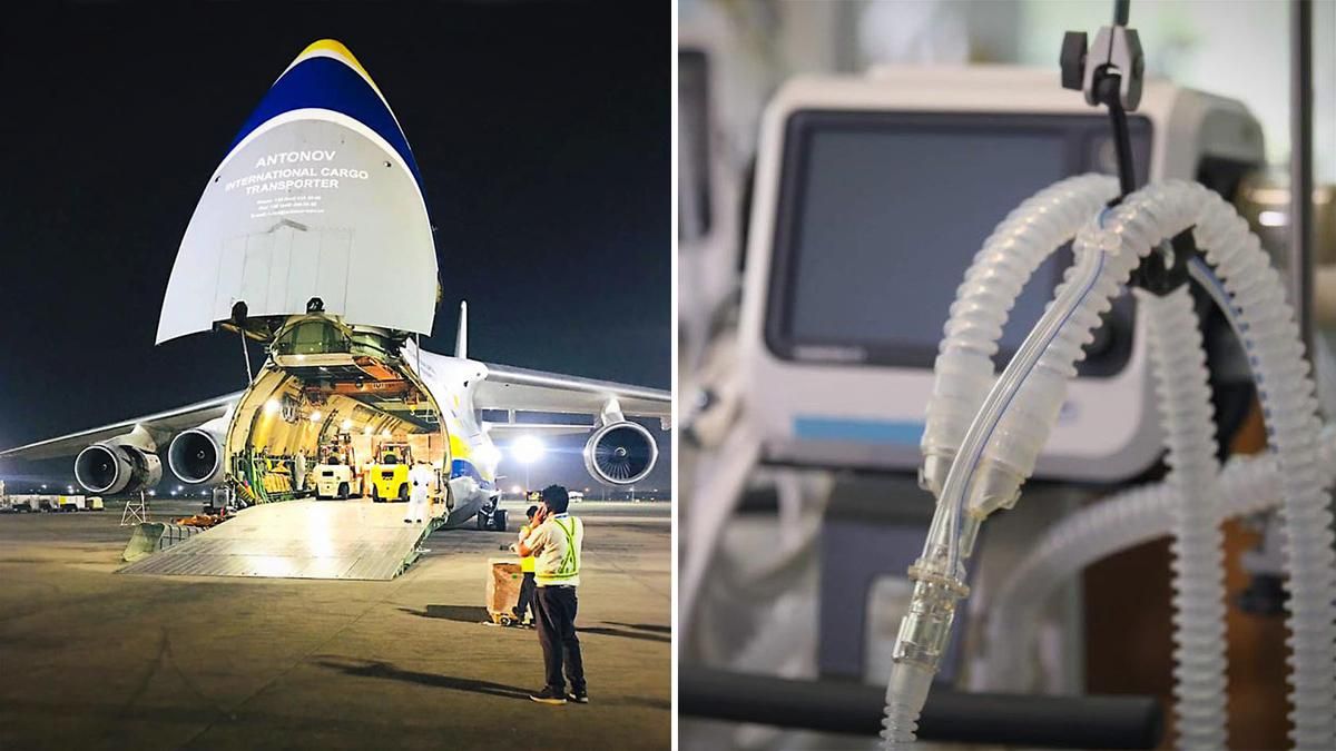 Український літак терміново доставив кисневі концентратори в Індію Український літак терміново доставив кисневі концентратори в Індію