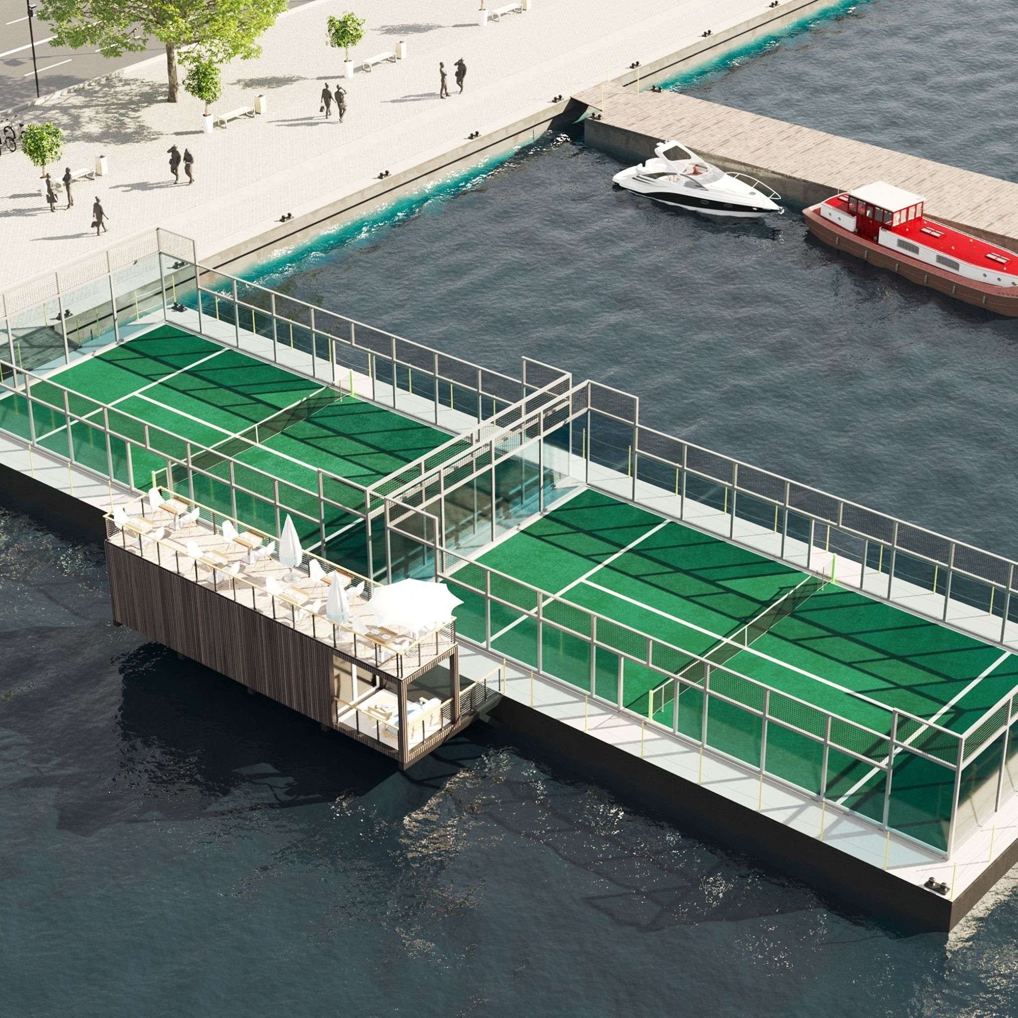 Посеред Стокгольма з'явилися плавучі тенісні корти: фото, відео Посеред Стокгольма з'явилися плавучі тенісні корти: фото, відео